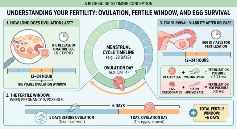 how long does ovulation last fertile window egg survival
