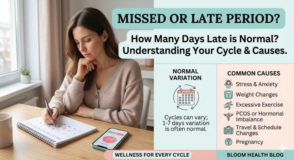 how many days late is normal for period missed period causes