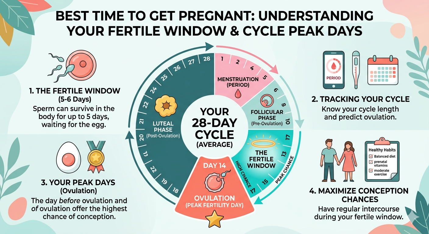 best time to get pregnant fertile window cycle peak days